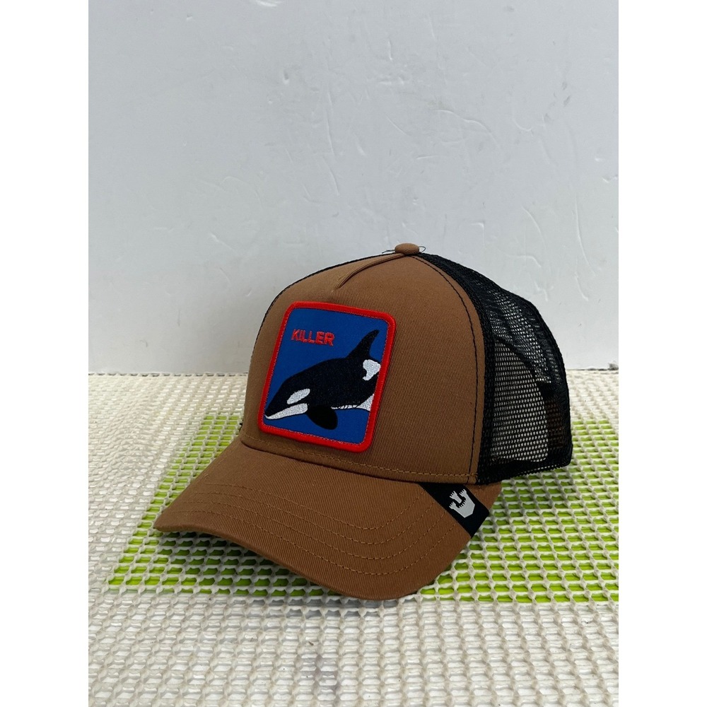 Goorin Bros The Farm Whale Palace Killer Orca Trucker Hat Brown Black NEW